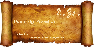 Udvardy Zsombor névjegykártya
